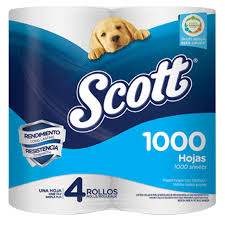 Papel Scott Mil Hojas x4 Rollos 