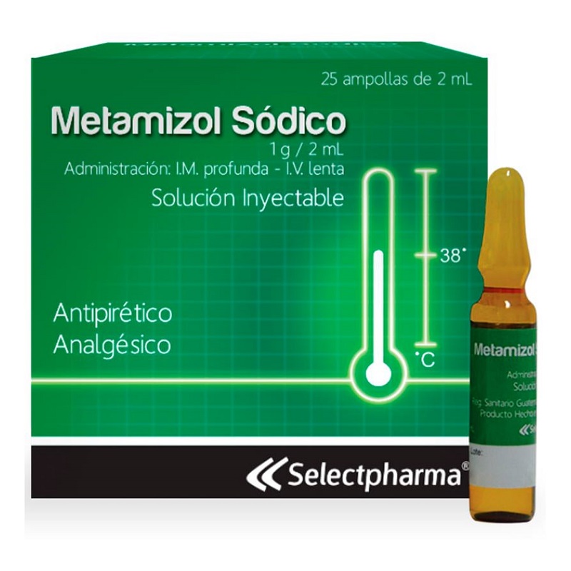 Metamizol Sódico 1gr/2ml Ampolla Inyectable Selectpharma 