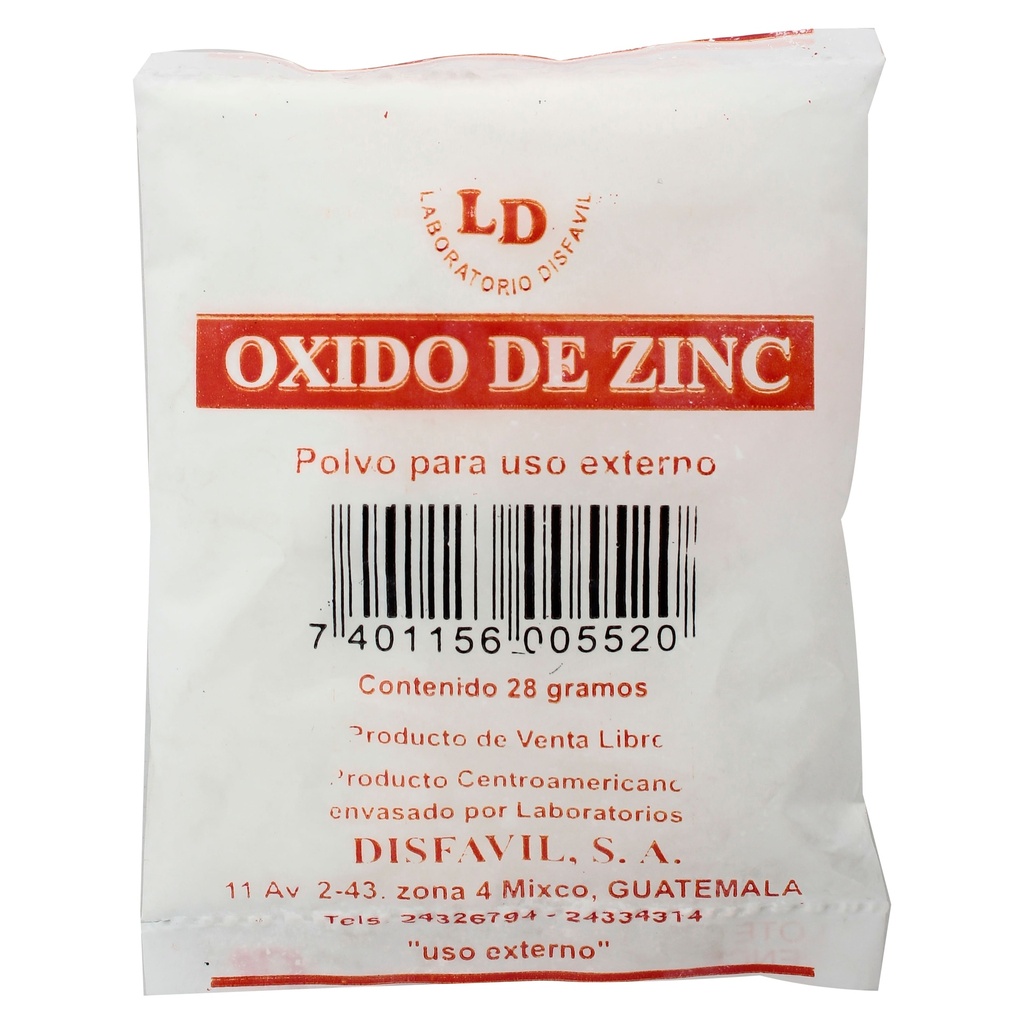 Oxido de Zinc Sobre Disfavil 