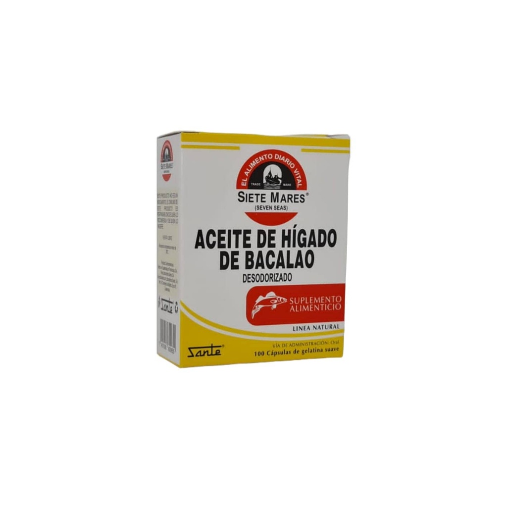 Aceite de Higado de Bacalao x100 Cápsulas 