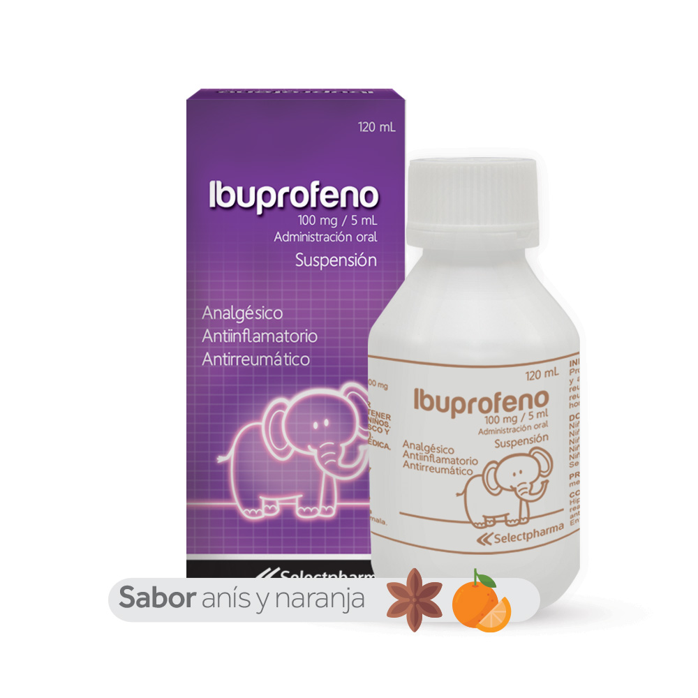 Ibuprofeno 100mg/5ml Jarabe Selectpharma 