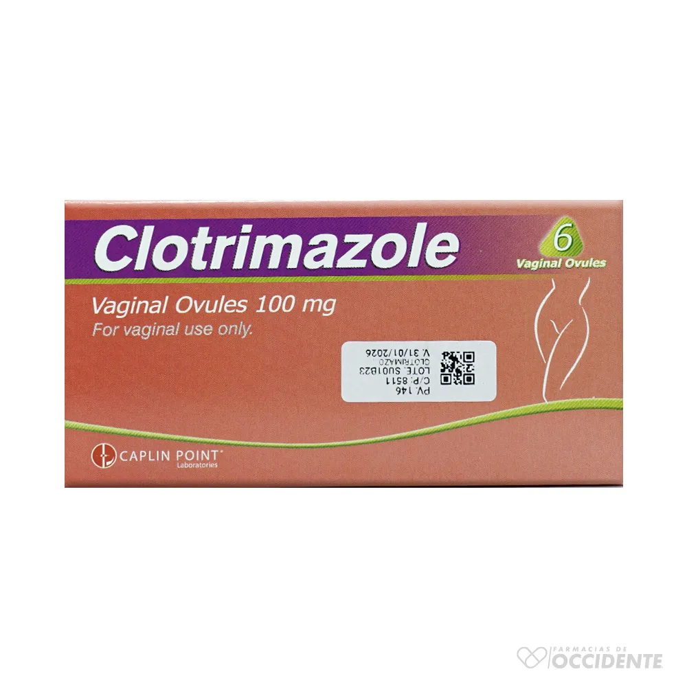 Clotrimazol x6 Óvulos Vaginales 100mg Caplin 