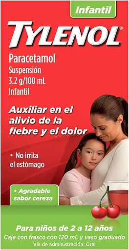 [1111] Tylenol Suspensión 120ml Cereza 